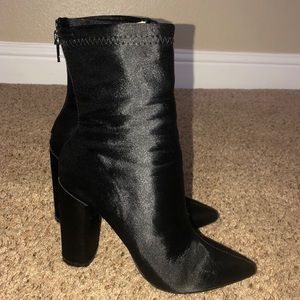 black chunky heel boots